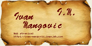 Ivan Mangović vizit kartica